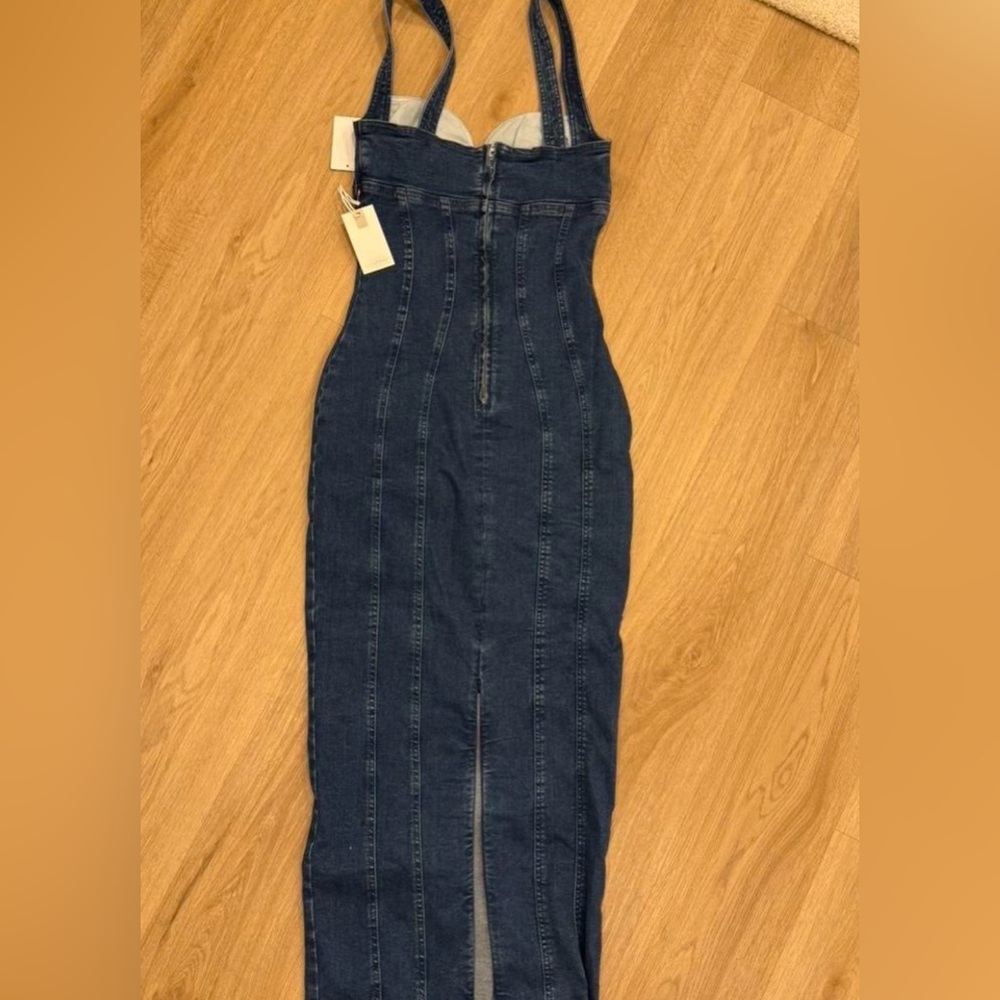 Good American Corset Long Dress in Indigo637 - Picture 5 of 5